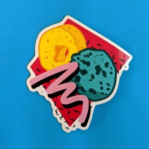 90s squiggle Sticker